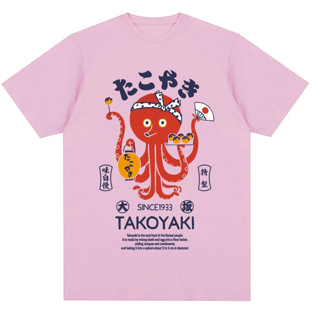 Japan Osaka Dotonbori T-Shirts Mode Herren Damen Lustig Takoyaki Osaka Betrunkener Oktopus T-Shirt Übergroß Vintage Baumwoll-T-Shirts