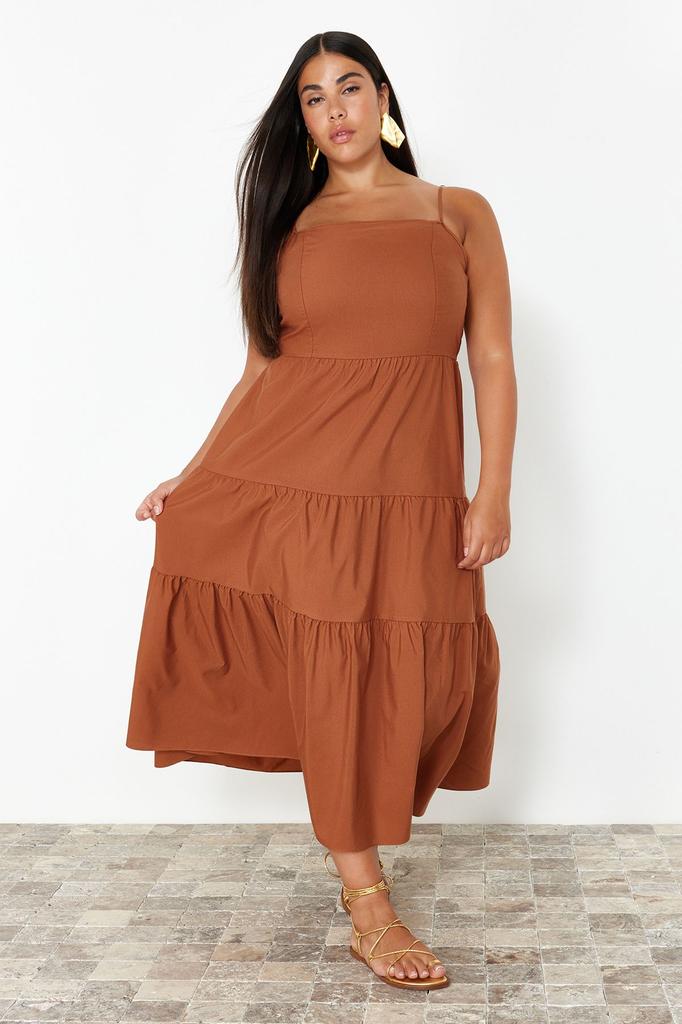 Women's Style Plus Size Dress Blue Relaxed Woven Plus Size Dress