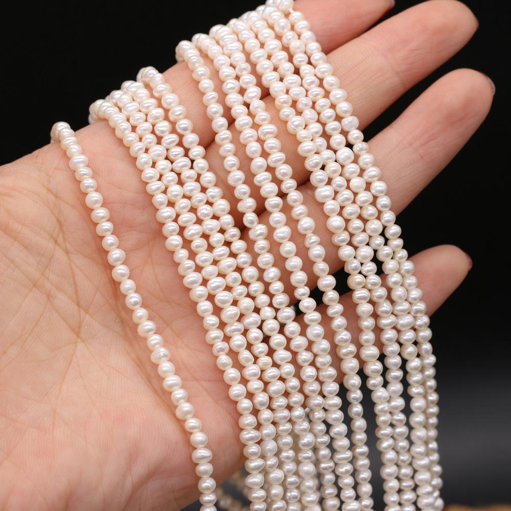 Colorful Pearl 3-3.5mm Oval Beads For Jewelry Making DIY Bracelet Earrings Necklace Accessory
