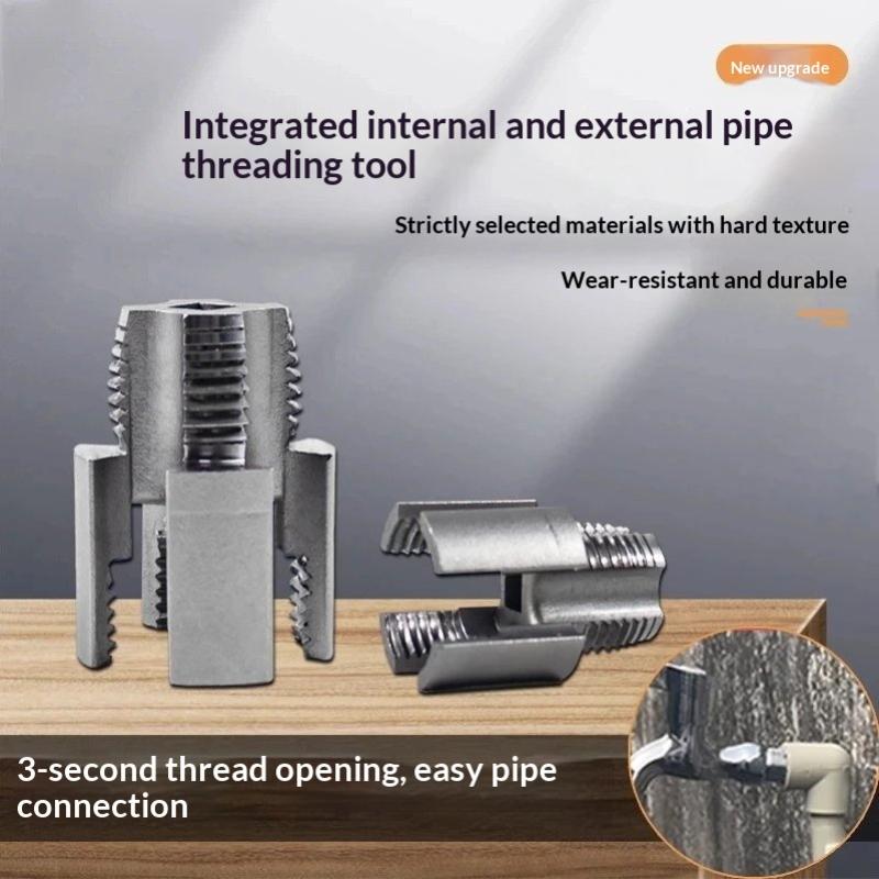 3Pcs Heavy-Duty Pvc/Plastic Pipe Threading Tool Kit 1/2" 3/4" 1" Male & Female Threads For Pvc Ppr Mpp Pipes