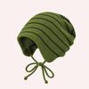 Autumn and winter versatile warm color matching knitted hats men's and women's confinement hats casual striped color matching cold hats stacking hats