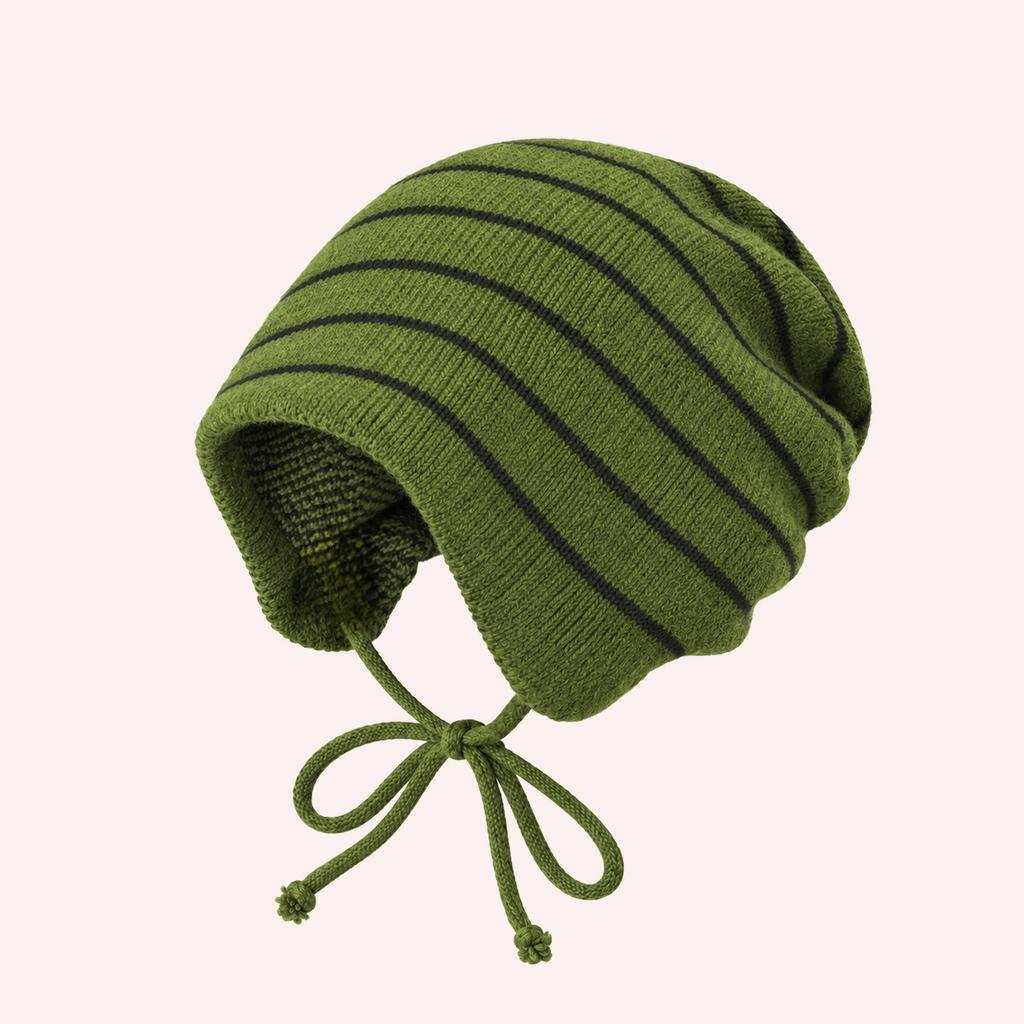 Autumn and winter versatile warm color matching knitted hats men's and women's confinement hats casual striped color matching cold hats stacking hats
