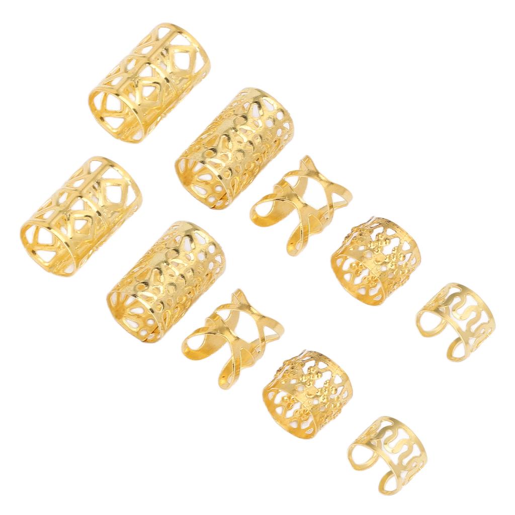 200Pcs Hair Dreadlocks Beads Flexible Alloy Exquisite Fashionable Hair Decorations Rings for Wedding Party