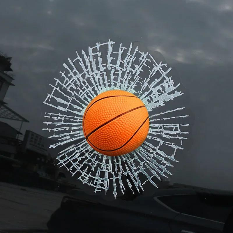 1pcs 3D Car Glass Stickers Basketball Football Tennis Baseball Balls 3D Sticker Waterproof Strong Adhesion Decoration Stickers