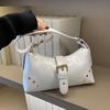 New Designer Buckle Armpit Bag Vintage Y2k Rivet Shoulder Bag Gothic Pu Leather Spicy Girl Hobo Handbag For Women
