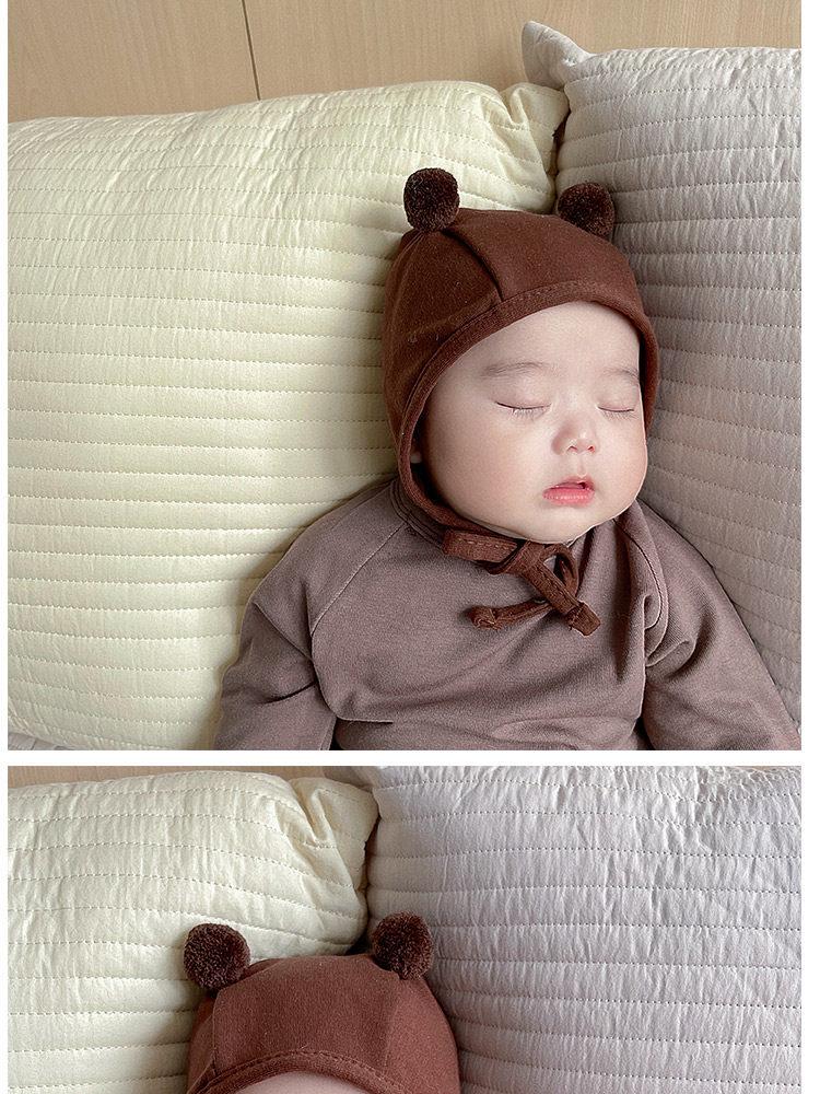 Infant & Toddler Ear Protection Pom-Pom Hat - Thin, Korean Style for Boys & Girls (Spring/Autumn)