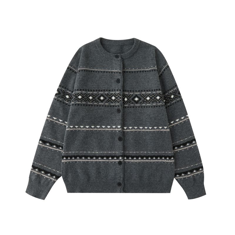 Dream Made Fair Isle Cardigan Sweater for Men, Autumn and Winter Style, Casual Knitwear for Men