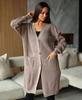 New long lazy wind sweater women's autumn and winter loose and versatile long-sleeved knitted cardigan jacket buttons 13 colors
