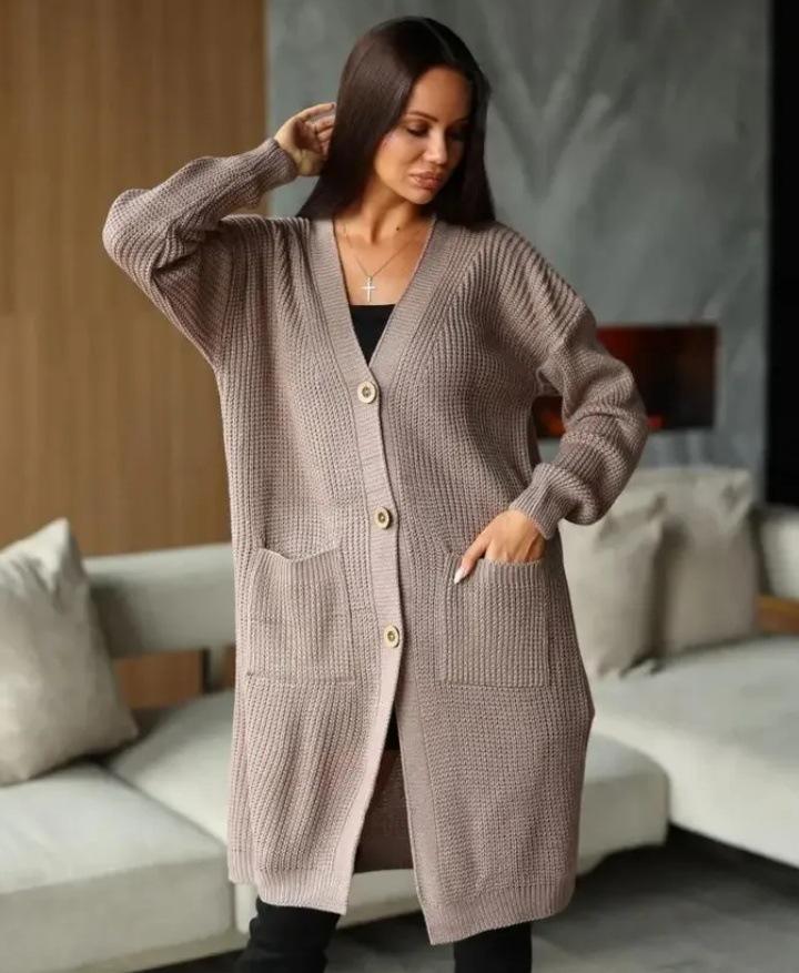 New long lazy wind sweater women's autumn and winter loose and versatile long-sleeved knitted cardigan jacket buttons 13 colors