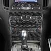 2 Stück Radio-Konsolen-Panel Kohlefaser-Aufkleber-Abdeckungs-Kit AC-Knopfrahmen für Infiniti G37 2008-2013 G35 2007-08 G25 2011 2012 Q60 2014 2015 (Stil B.)