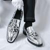 Europäischer und Amerikanischer Stil Patent Glänzende Oberfläche Quasten Slipper Herren Retro Mode Bankett Nachtclub Frisur Schuhe