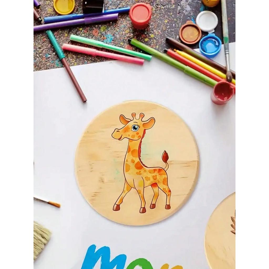 5pcs Unfinished Wood CoastersWood Slices For Nature Crafts And Wedding Decoration Blank Coasters Wood Kit For DIY Art Painting