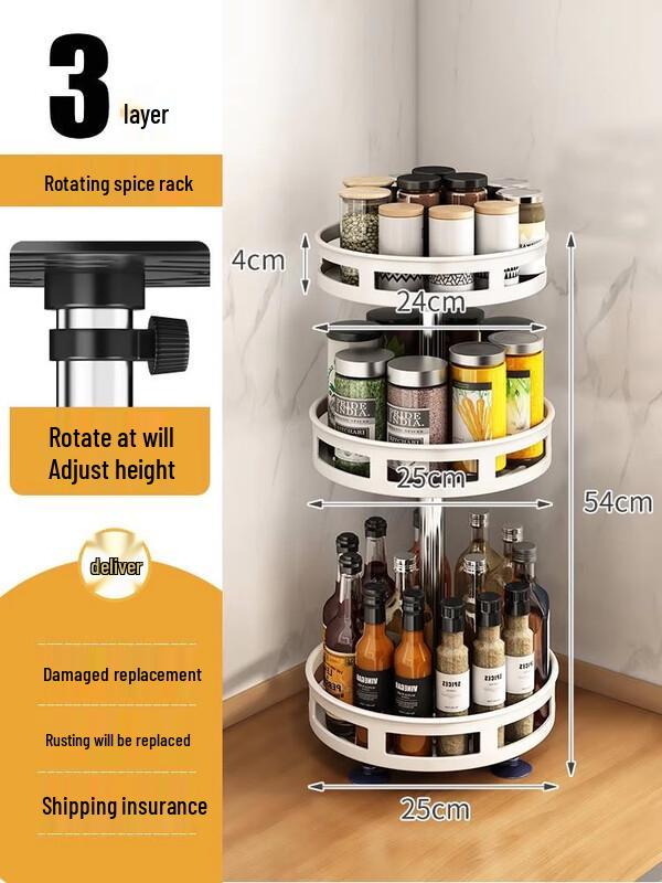 

Zhao Ran 360-Degree Rotating Kitchen Spice Rack