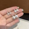 French s9Pure Silver Princess Diana Style Pearl Earrings for Women, with High-luster Zirconia, Elegant and Unique, with a High-end Feel, Simple and