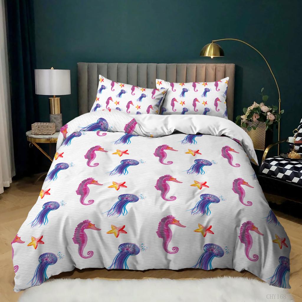 New Cartoon Small Fresh Printing Three-Piece Unicorn Kit Quilt Cover Bedding