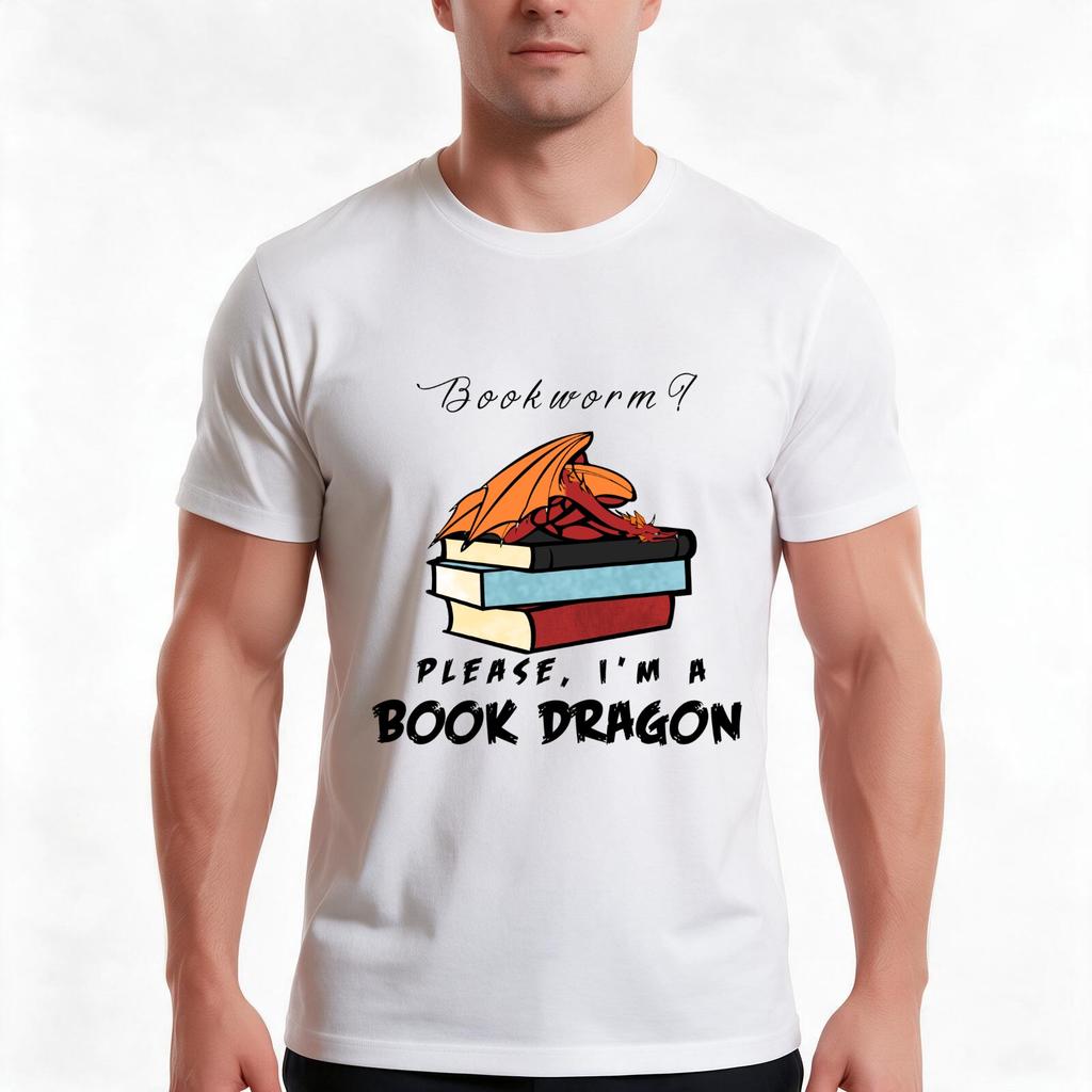 Bookworm Please Im a book dragon TShirt Summer Casual Cotton Tee Oversized Streetwear Tops Vintage Graphic Print