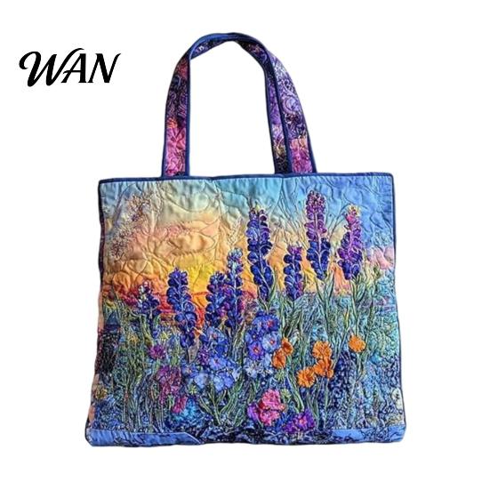 Bolso Tote Acolchado para Mujer con Estampado Retro Tela Vintage Ligero Gran Capacidad Plegable Bolso de Mano para Uso Diario Viajes Compras