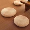 Handgeflochtenes Stroh-Bodenkissen, Runder Pouf-Sitzkissen, Japanisches Tatami-Meditationskissen für Wohnzimmer Balkon Fenster