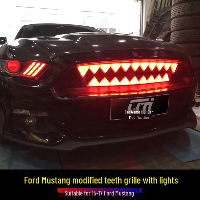 Compatible Center Grille with Light Teeth for 2015-2017 Ford Mustang - Shark Devil Remote Control