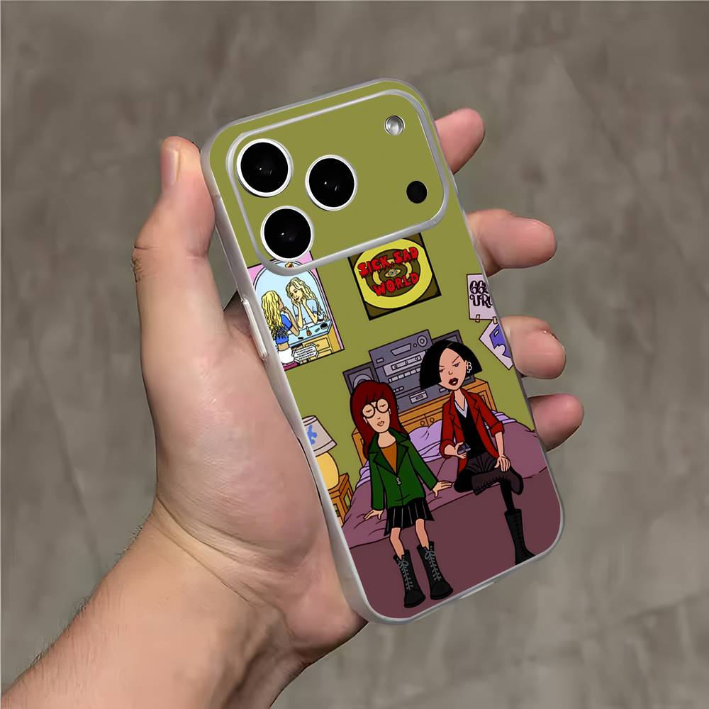 Daria Cool Girl Fashion Magnetic Wireless Charging Transparent White Phone Case For iPhone 17,16,15,14,13,12,11,Pro,Max,Plus