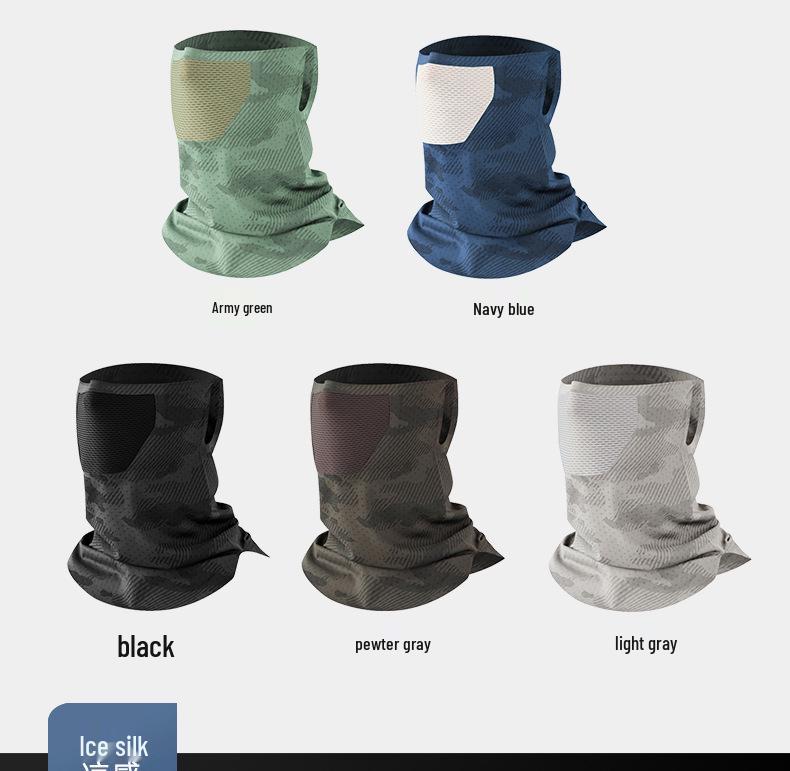 UV Protection Ice Silk Neck Gaiter Face Mask, Breathable and Seamless for Cycling – Unisex