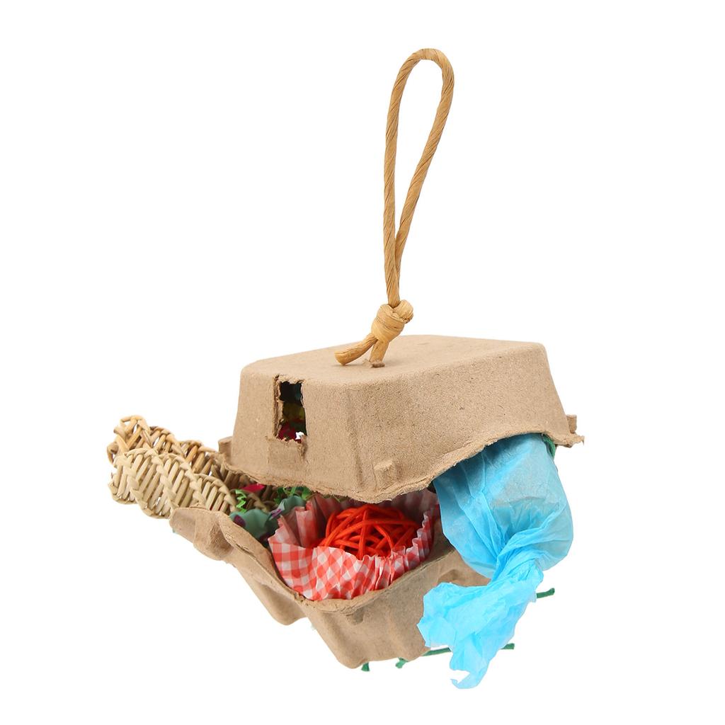 Bird Foraging Box Toys Fun Colorful Shredding Paper Sola Wood Rattan Ball Grass Rope Parrot Foraging Toys