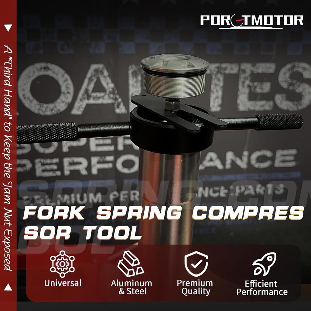 Motorcycle Fork Service Tool Kit, 3PCS Fork Maintenance Tool Set Fork Oil Level Tool, Fork Spring Compressor, And Damper Rod Bleed Tool