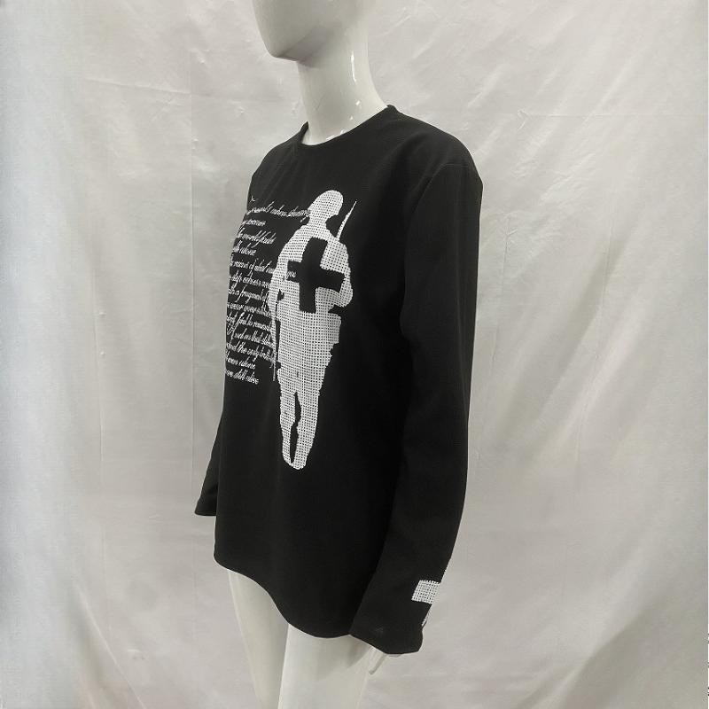 European and American Autumn Street Fashion Personalized Printed Retro Round Neck Long Sleeved T-shirt for Men and Women