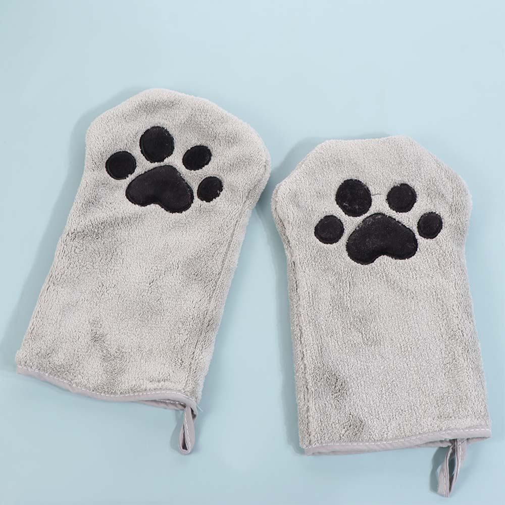 1 Pair Absorbent Pet Bath Gloves Quick Drying Dog Bath Supplies Pet Grooming Glove  Pet Grooming