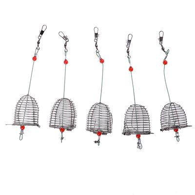 5Pcs Draht Angeln Köder Käfig Fisch Köder Käfig Angeln Falle Korb Feeder Halter