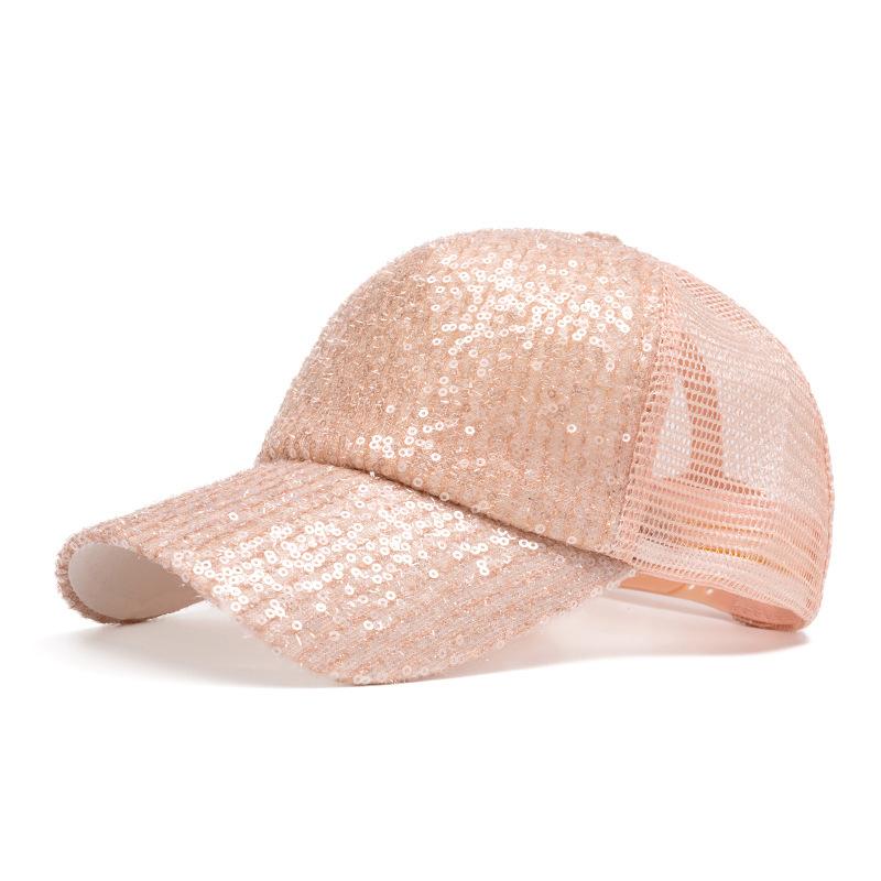 Damen Frühling Sommer Paillettenkappe Sonnenschutz Sonnenhut Sonnenschirm Baseballkappe