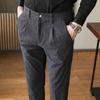 Pantaloni de catifea reiată slim fit pentru bărbați - Stil coreean la modă pentru toamna/iarna 2023