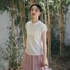 Cotton and Linen Women's Clothing, Summer New Short-sleeved Linen T-shirt Women's Lapel Light and Versatile Top