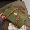Popular Oily Leather Envelope Bag, Foreign Style Small Bag, Women's 2025 New Trendy Spring and Summer New Shoulder Bag, Green Messenger Bag