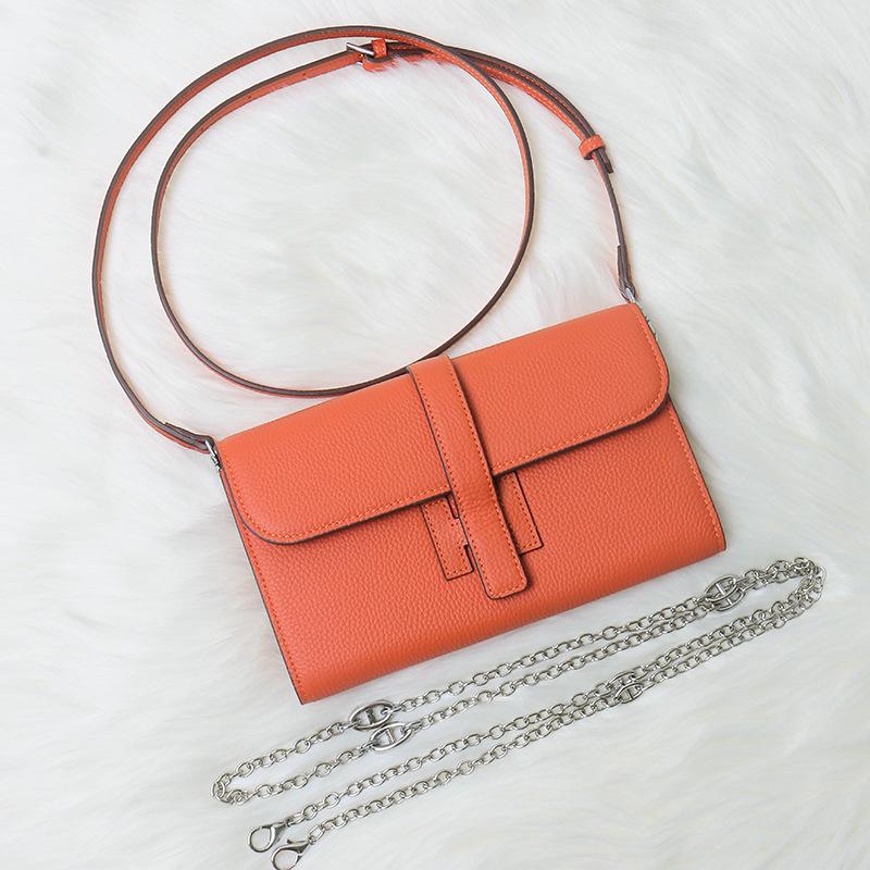 

Первый слой коровьей кожи длинный женский кошелек многофункциональный кожаный кошелек для сумки Leather shoulder strap оранжевый