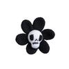 Handmade Halloween Knitted Plush Toy Skull Flower Soft Stuffed Decoration for Party Home Display and Gift Finished Product