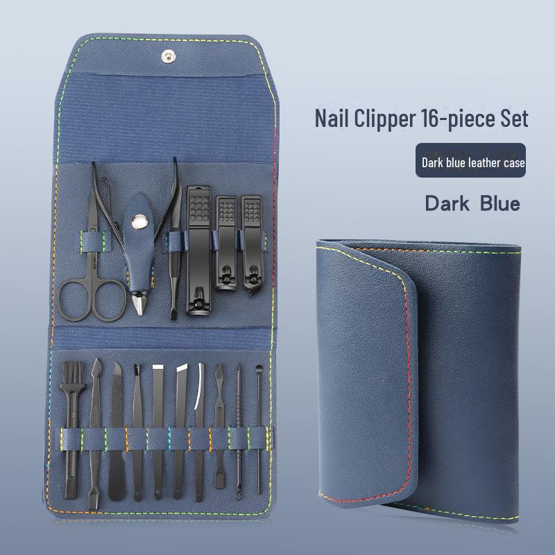 Spot 16-Piece Black Stainless Steel Nail Clipper & Pedicure Tool Set