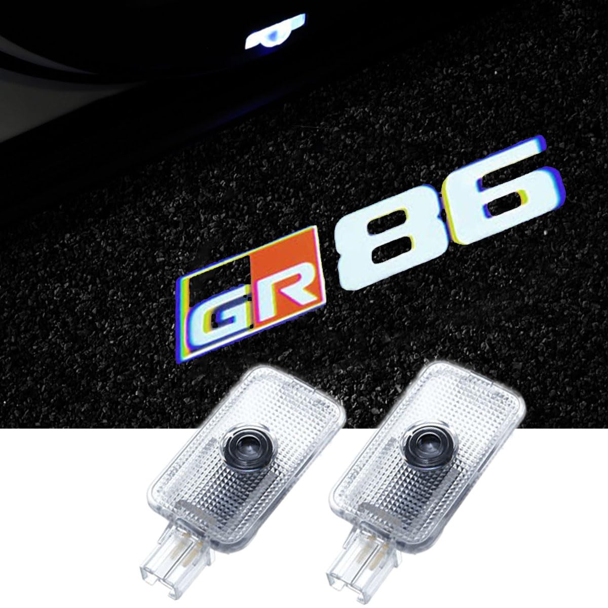 

Aohong Светодиодная проекция логотипа Подсветка вежливости двери Приветственная подсветка Подсветка вежливости Комплект дверных ламп из 2 штук Совместим с Toyota 86 BRZ zn6 Автомобильная подсветка вежливости