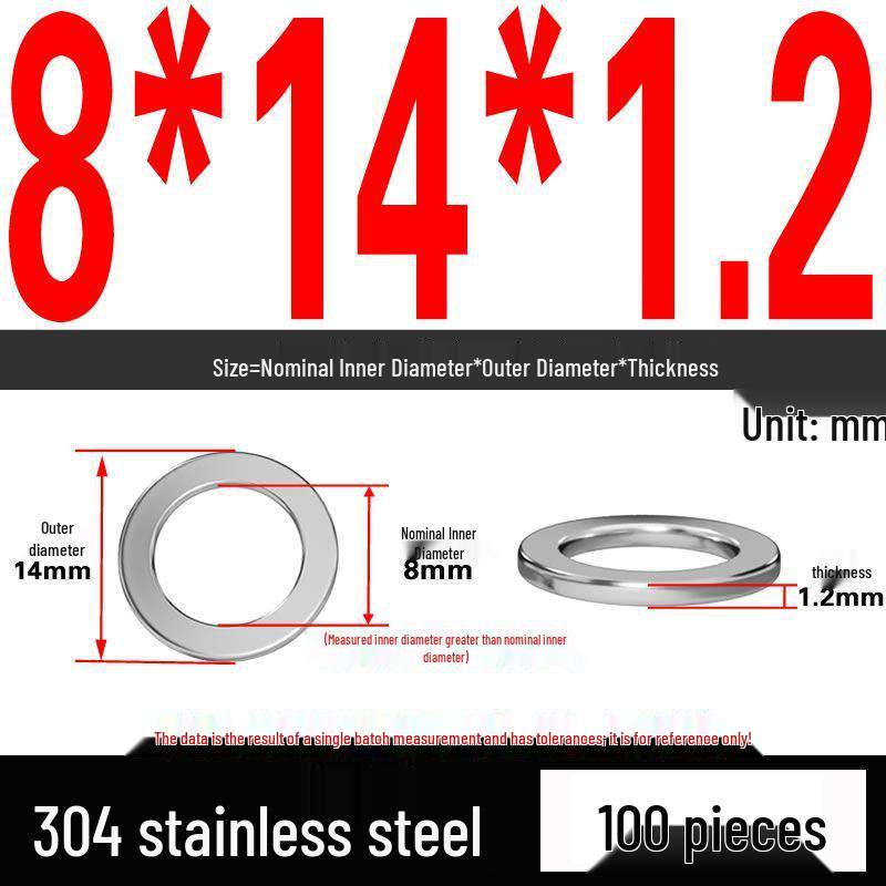 Thickened 304 Stainless Steel Flat Washer Spacer (M2-M36)
