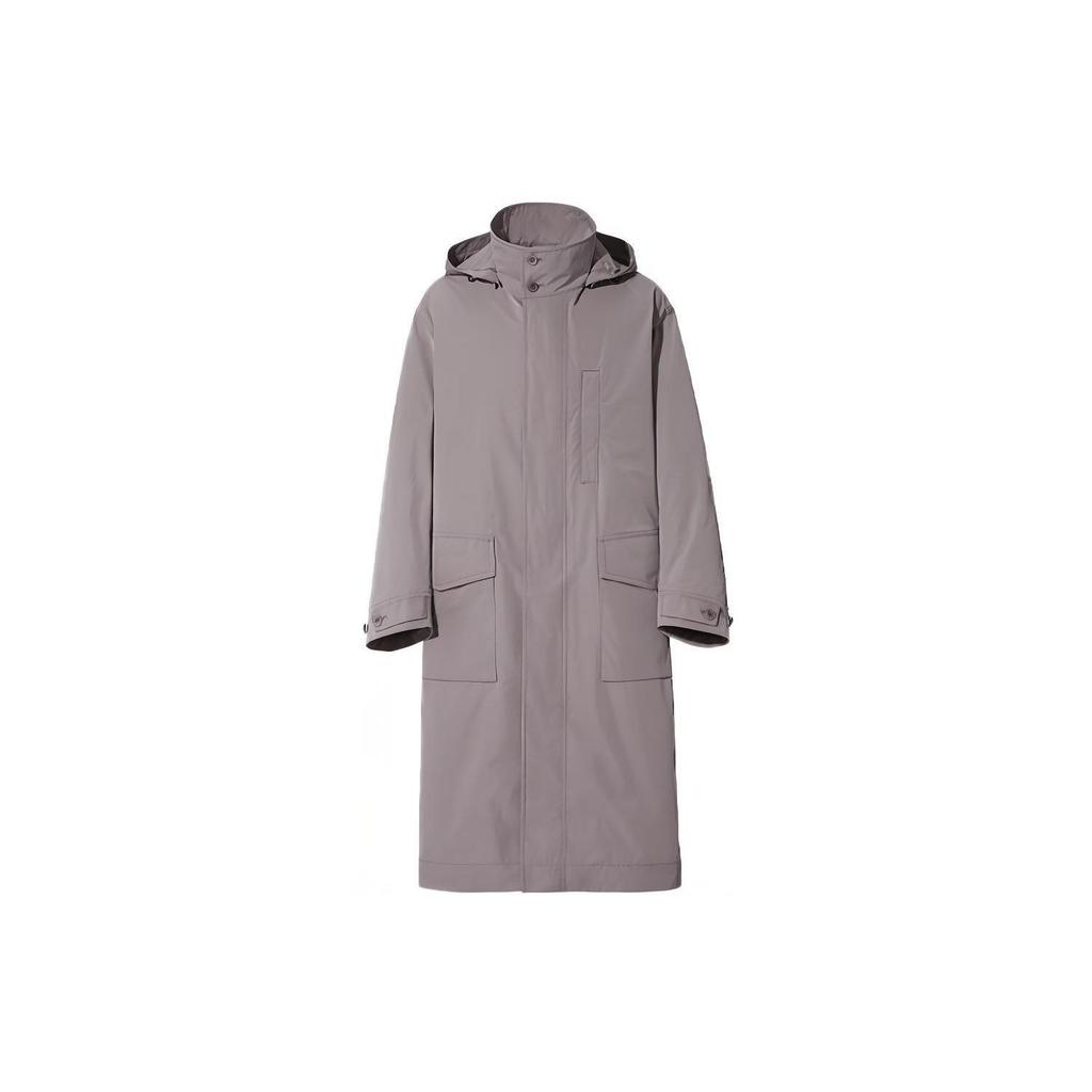Uniqlo X Jil Sander Collaboration Loose Fit Long Hooded Coat Men coats Smoke-Gray 440367-04