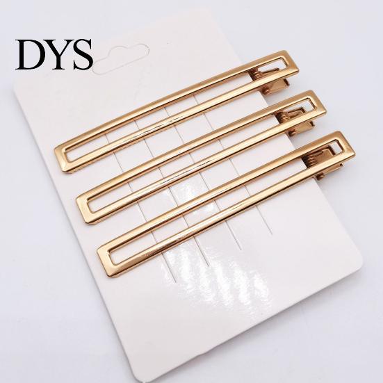 Duck-bill Clips 10Pcs Women Hairpins Non-fading Gloss Geometric Hollow Out Anti-slip Hair Clamps Non-falling Metal Openwork for Daily Wear