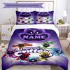 3pcs Custom Name Smiling Critters Bedding Set Duvet Cover Closure Includes 1 Duvet Cover & 2 Pillowcases, Soft and Comfortable for All Seasons.