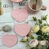 4Pcs Cup Coasters For Drinks Absorbent Woven Coaster Set Farmhouse Cloth Fabric Cup Coasters For Coffee Tea Valentine'S Day Gift