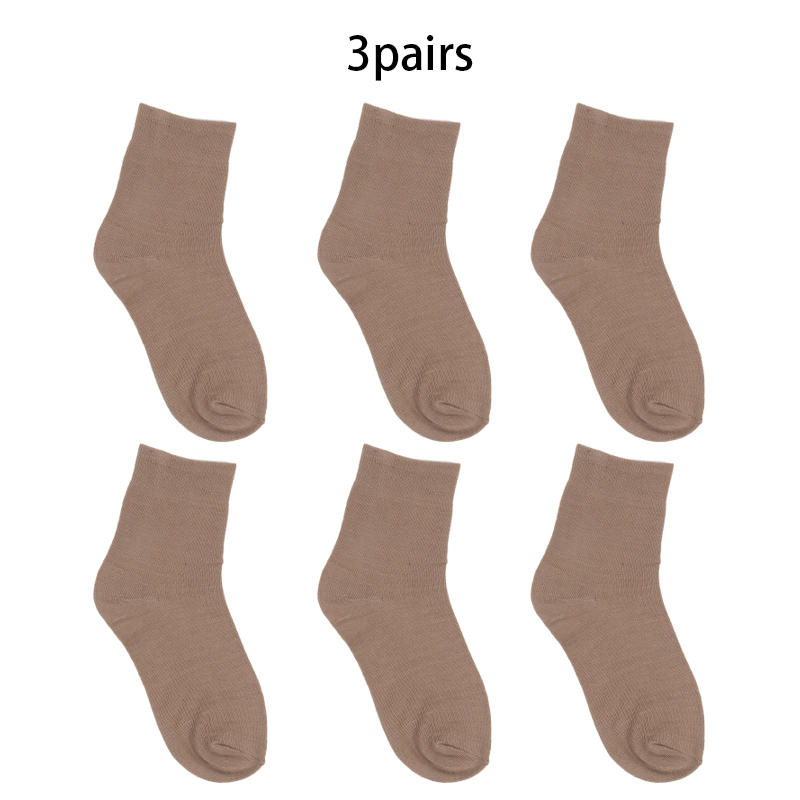 3 PAIRS Solid Color Cotton Knitting Rib Thin Business Cotton Long Women's Socks Stretch Casual Daily Basic Breathable Soft Socks
