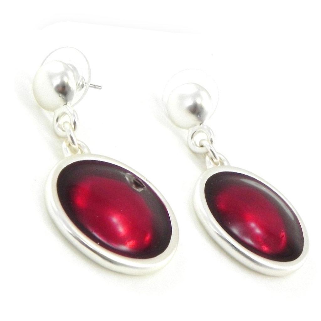 Dolce Vita [I8607] - Silver Red 'Movida' Designer Earrings