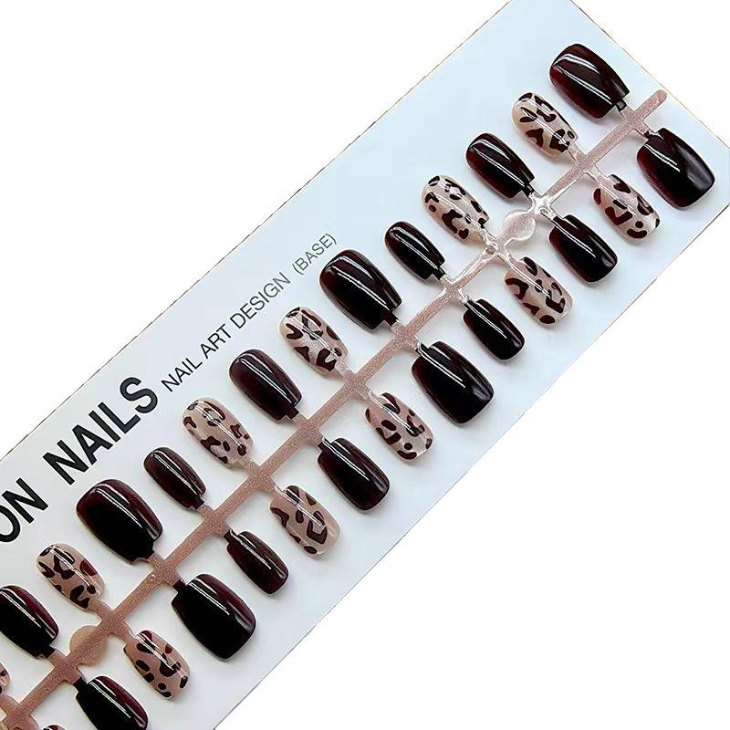 Leopard Print Cat Eye Nail Strips - 30 Handmade Pre-made Stickers