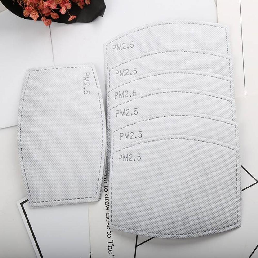 100 X PM2.5 Activated Carbon Filters 5 Layers Replaceable Filters For Face Coverings Cotton Cover Mask Inserts
