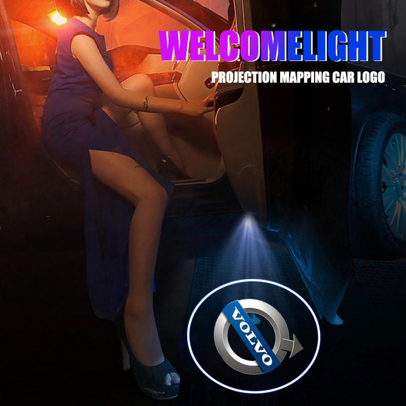2 Stück LED Auto Tür Willkommenslicht Auto Logo HD Projektorlampe Für Volvo Xc60 Xc90 V40 V50 V90 S80 C40 XC40 V70 XC70 C30 C70 Rdesign