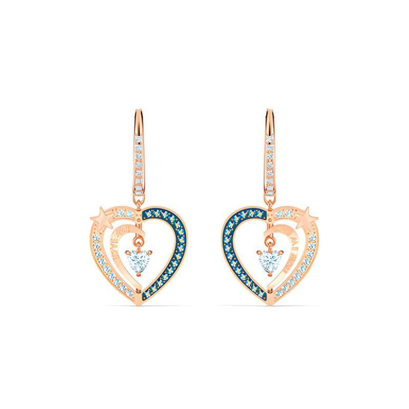 Swarovski Sternennacht Romantische Herz-Ohrringe Damenohrringe Blau 5484016 Blue beige