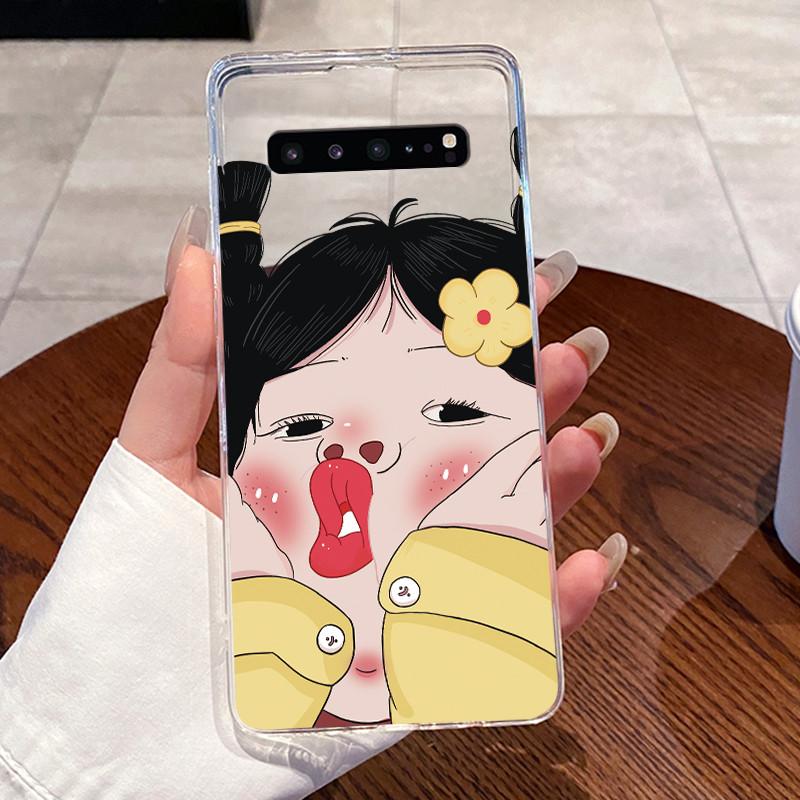 Casing For Samsung Galaxy S10 5G 6.7" SM-G977U G977N G977B Case Aesthetic Fashion Cute Cat Transparent Soft Silicone Back Cover